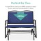 Best Choice Products 2-Person Outdoor Swing Glider, Steel Patio Loveseat, Bench Rocker w/ Armrests
